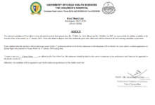 UCHS First Merit List 2024 Notice: What to do next?