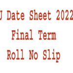 VU Date Sheet 2022 Final Term Roll No Slip